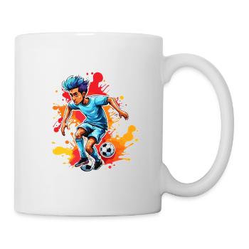 Fußballer / Fußball / Spielfeld / Mannschaft - Tasse - Weiß - Rechts
