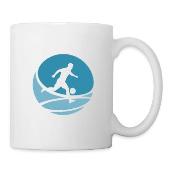 Fußball Beachball Fußballspieler - Tasse - Weiß - Rechts