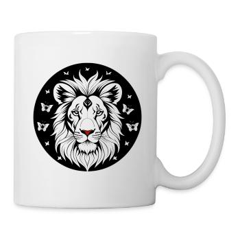 UBUNTU - Löwe mit Schmetterlingen - Tasse - Weiß - Rechts
