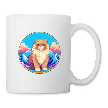 British Longhair Cat Colorful Cartoon Watercolor I - Mug - white - Right