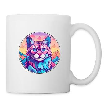 Colorpoint Cat Coloré Dessin Animé Aquarelle Illustration - Mug blanc - blanc - Droite