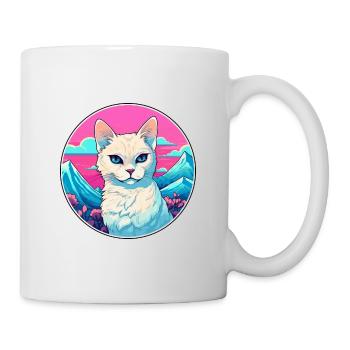 Burmilla chat coloré dessin animé aquarelle Illustrat - Mug blanc - blanc - Droite