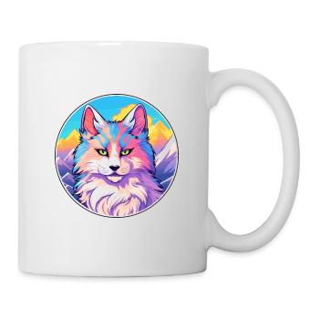 Foldex Cat Colorful Cartoon Watercolor Illustratio - Mug - white - Right
