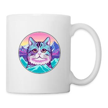 Khao Manee Cat Colorful Cartoon Watercolor Illustr - Mug - white - Right