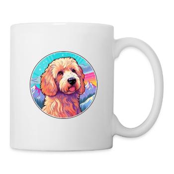 Labradoodle Dog Breed Cartoon Kawaii Watercolor - Mug - white - Right