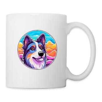 Lapponian Herder Dog Breed Cartoon Kawaii Watercol - Mug - white - Right