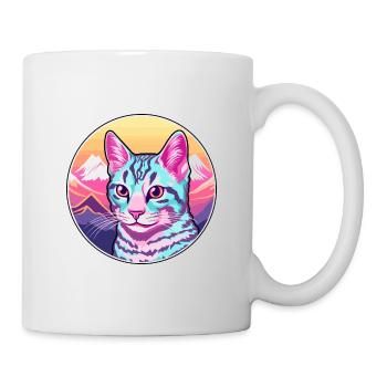 Ocicat Chat Domestique Coloré Dessin Animé Aquarelle Il - Mug blanc - blanc - Droite
