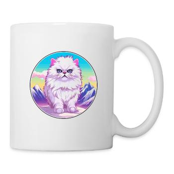 Chat persan coloré dessin animé aquarelle illustrati - Mug blanc - blanc - Droite