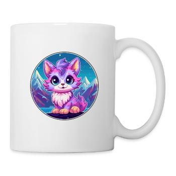 Pixie Cat Colorful Cartoon Watercolor Illustration - Mug - white - Right