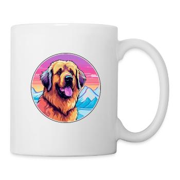 Leonberger Dog Breed Cartoon Kawaii Watercolor - Mug - white - Right