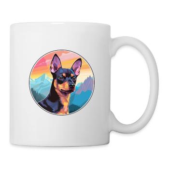Miniatur Pinscher Hunderasse Cartoon Kawaii Waterc - Tasse - Weiß - Rechts