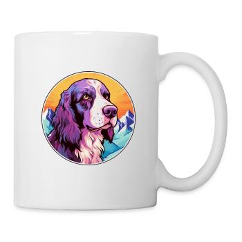 Munsterlander Large Dog Breed Cartoon Kawaii Water - Mug - white - Right
