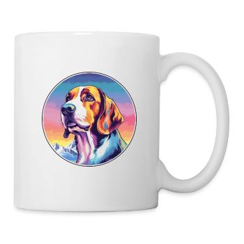 Polish Hound Dog Breed Cartoon Kawaii Watercolor - Mug - white - Right