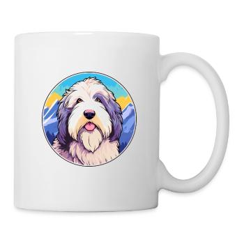 Alter englischer Schäferhund Hunderasse Cartoon Kawaii Wate - Tasse - Weiß - Rechts