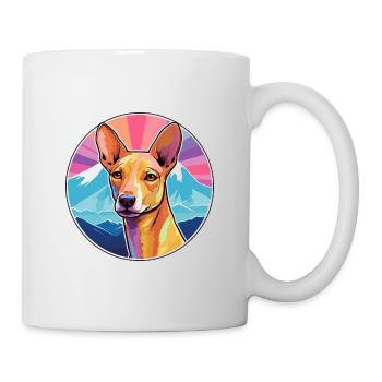 Podenco Canario Dog Breed Cartoon Kawaii Watercolo - Mug - white - Right