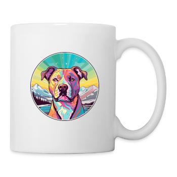 Pitbull Dog Breed Cartoon Kawaii Watercolor - Mug - white - Right