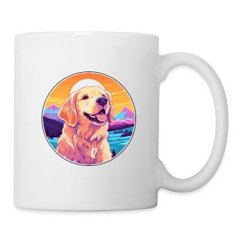 Retriever Plat Enduit Chien Race Cartoon Kawaii Wat - Mug blanc - blanc - Droite