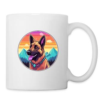 Malinois Berger Belge Race Cartoon Kawaii - Mug blanc - blanc - Droite