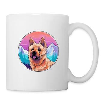 Norwich Terrier Hunderasse Cartoon Kawaii Watercolo - Tasse - Weiß - Rechts