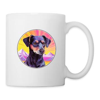 Patterdale Terrier Dog Breed Cartoon Kawaii Waterc - Mug - white - Right