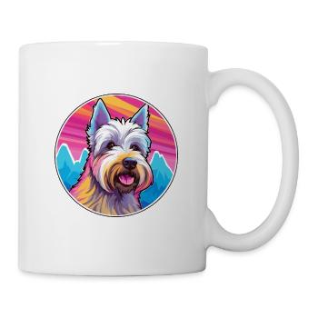 Scottish Terrier Dog Breed Cartoon Kawaii Watercol - Mug - white - Right