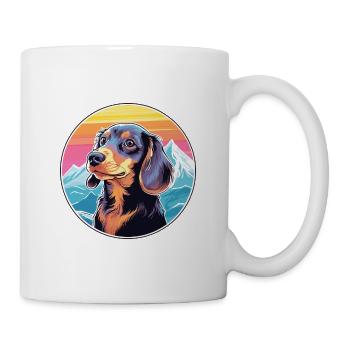 Miniatur Dackel Hunderasse Cartoon Kawaii Wasser - Tasse - Weiß - Rechts