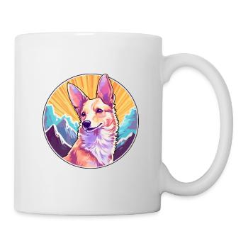 Portugiesische Podengo-Hunderasse Cartoon Kawaii Waterc - Tasse - Weiß - Rechts