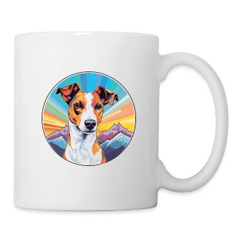 Glatter Foxterrier Hunderasse Cartoon Kawaii Waterc - Tasse - Weiß - Rechts