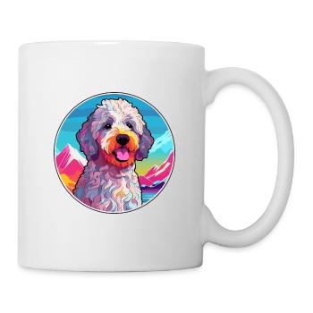 Spanischer Wasserhund Rasse Cartoon Kawaii Aquarell - Tasse - Weiß - Rechts