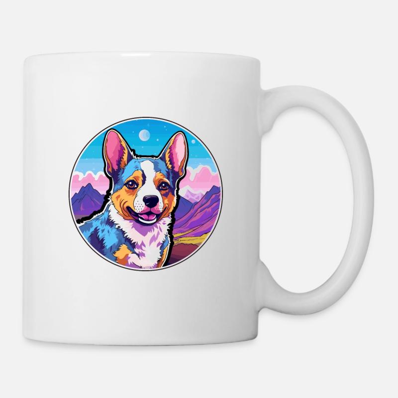 Texas Heeler Hunderasse Cartoon Kawaii Aquarell - Tasse - Weiß