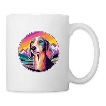 Saluki Dog Breed Cartoon Kawaii Watercolor - Mug - white - Right