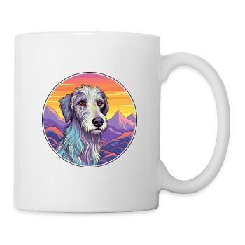 Scottish Deerhound Dog Breed Cartoon Kawaii Waterc - Mug - white - Right