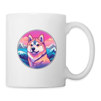 Shikoku Dog Breed Cartoon Kawaii Watercolor - Mug - white - Right