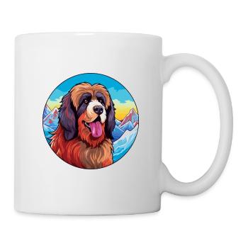 Tibetischer Mastiff Hunderasse Cartoon Kawaii Watercolo - Tasse - Weiß - Rechts