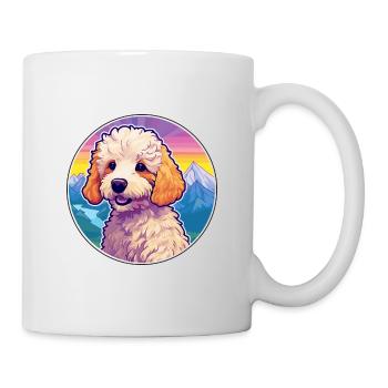 Toy Poodle Dog Breed Cartoon Kawaii Watercolor - Mug - white - Right