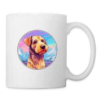Welsh Terrier chien race dessin animé Kawaii aquarelle - Mug blanc - blanc - Droite