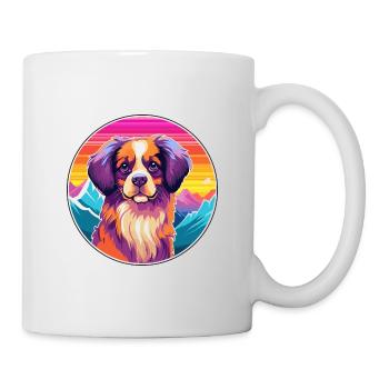 Épagneul tibétain chien race dessin animé Kawaii Watercolo - Mug blanc - blanc - Droite