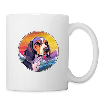 Treeing Walker Coonhound chien race Cartoon Kawaii - Mug blanc - blanc - Droite