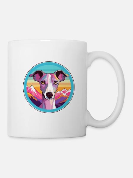 Whippet Hund Rasse Cartoon Kawaii Aquarell - Tasse - Weiß