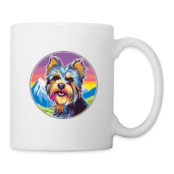 Yorkshire Terrier Dog Breed Cartoon Kawaii Waterco - Mug - white - Right
