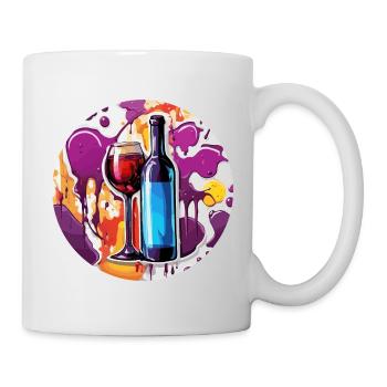 Wein / Trauben / Alkohol / trinken / Genießen - Tasse - Weiß - Rechts