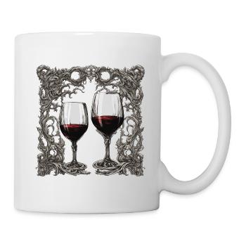 Wein / Trauben / Alkohol / trinken / Genießen - Tasse - Weiß - Rechts