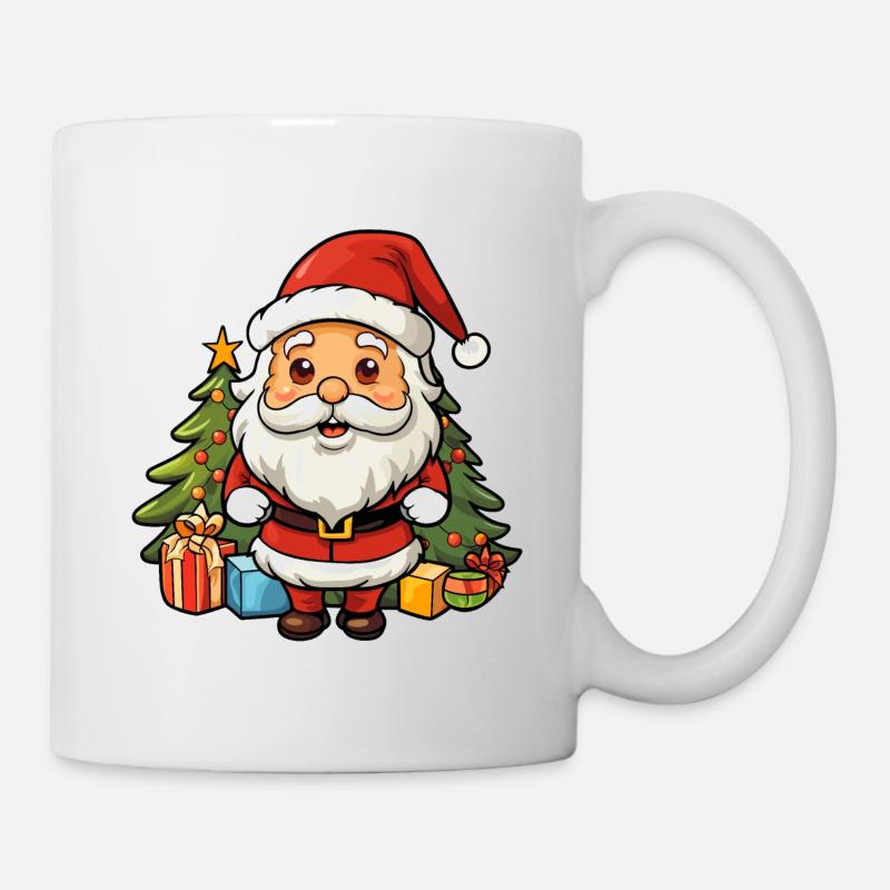 süsser weihnachtsmann mit geschenke - Tasse - Weiß