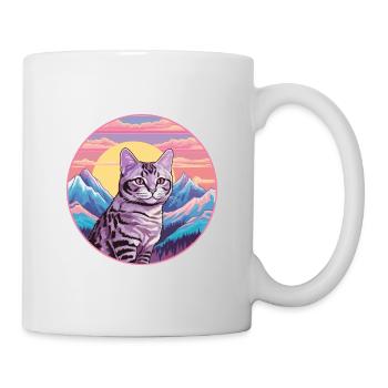 Chat Brésilien À Poil Court Coloré Dessin Animé Watercolo - Mug blanc - blanc - Droite