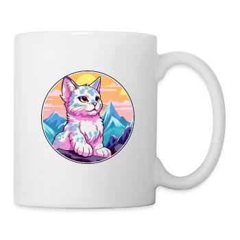 Australische gefleckte Nebelkatze buntes Karikatur-Wasser - Tasse - Weiß - Rechts