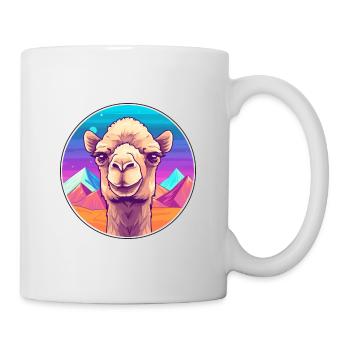 Camel Watercolor Cartoon Kawaii Pet Animal Colorfu - Mug - white - Right