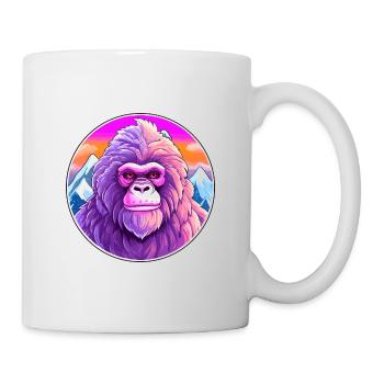 Babouin Aquarelle Dessin Animé Kawaii Animal De Compagnie Colorf - Mug blanc - blanc - Droite