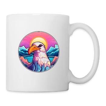 Albatross Watercolor Cartoon Kawaii Pet Animal Col - Mug - white - Right