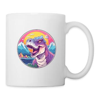 Dinosaure Aquarelle Dessin Animé Kawaii Animal Animal Colo - Mug blanc - blanc - Droite