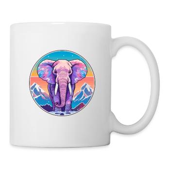 Elefant Aquarell Karikatur Kawaii Haustier Tier Colo - Tasse - Weiß - Rechts